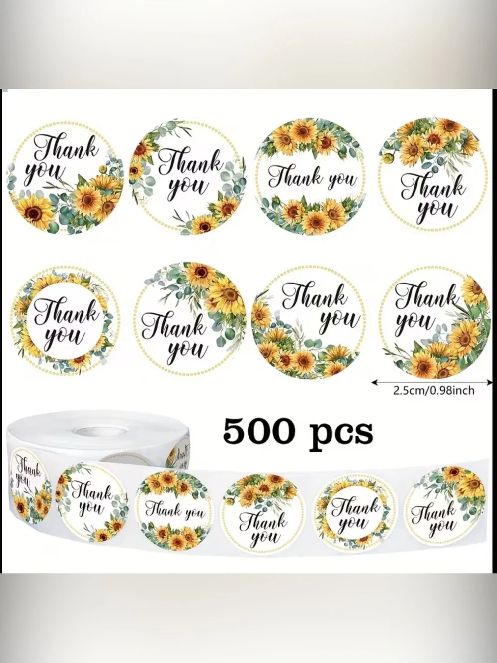 Thank you! Sunflower stickers 500